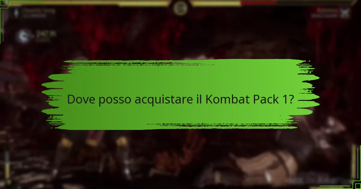 Quali personaggi sono disponibili nel Kombat Pack 1?